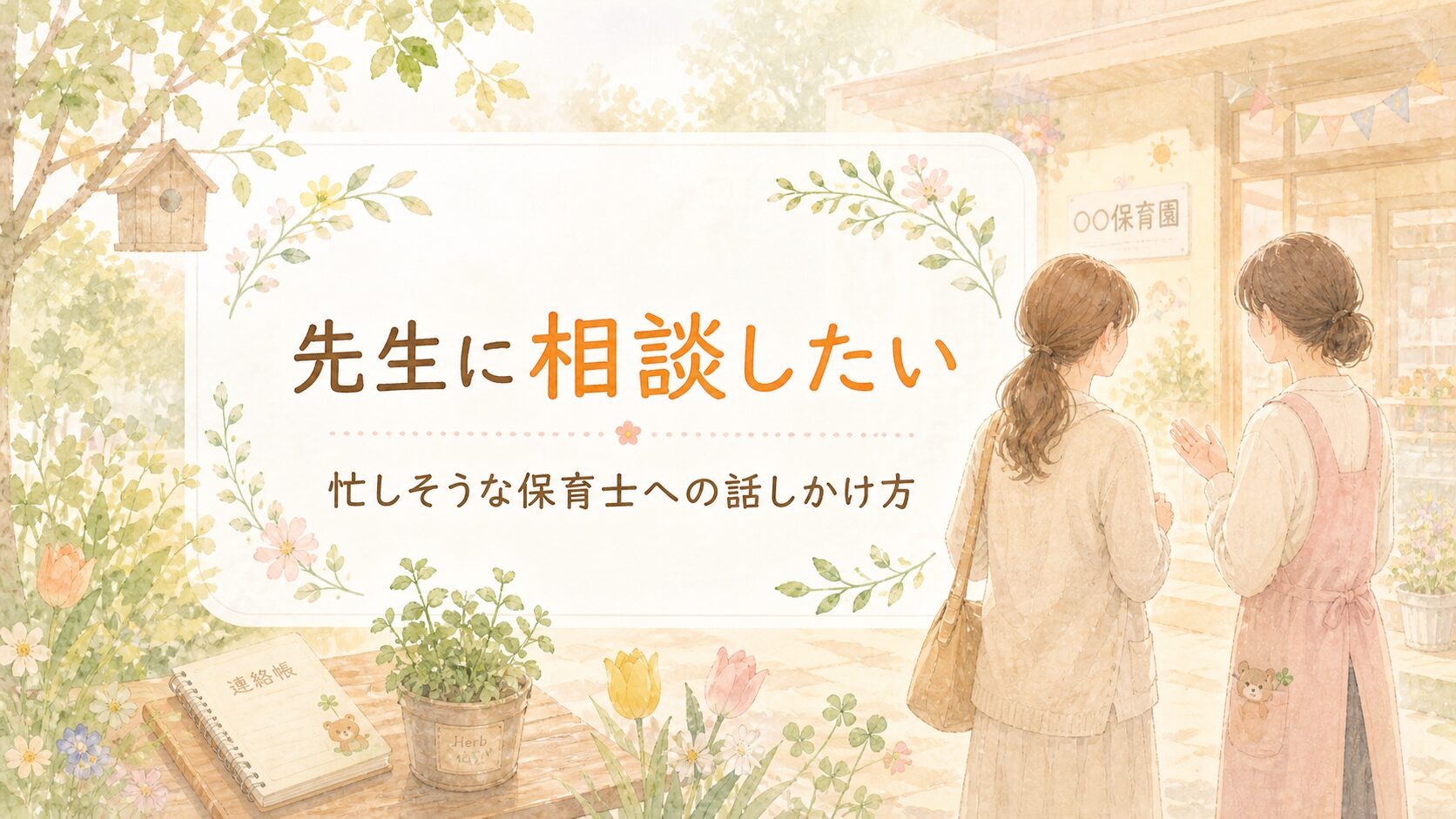 先生に相談したいけど忙しそうな保育士への話しかけ方を保育士目線で解説する朝のアイキャッチ